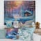 Designart - Old Cabin In Winter Forest I - Traditional Print on Natural Pine Wood